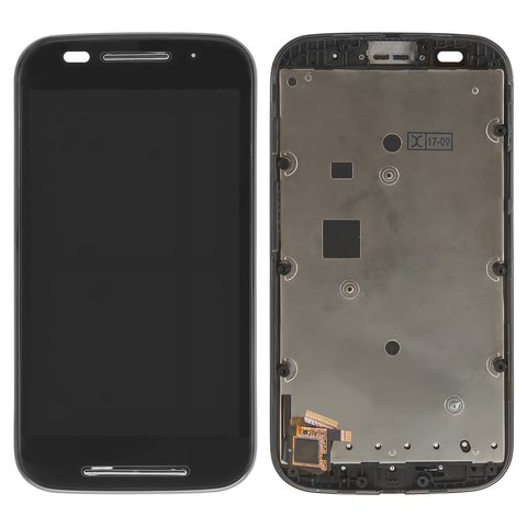 Дисплей для Motorola XT1021 Moto E, XT1022 Moto E, XT1025 Moto E, чорний, з рамкою, Original PRC 
