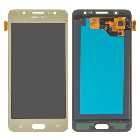 Дисплей для Samsung J510 Galaxy J5 2016 , золотистий, без рамки, High Copy, з широким обідком, OLED 
