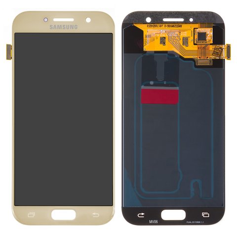 Дисплей для Samsung A520 Galaxy A5 2017 , золотистый, без рамки, Original PRC , original glass