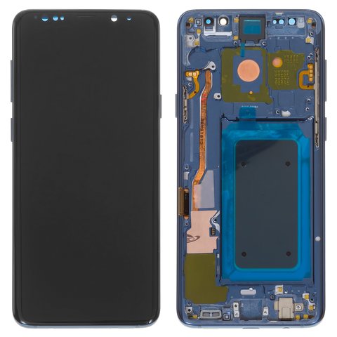 Дисплей для Samsung G965 Galaxy S9 Plus, синій, з рамкою, Оригінал переклеєне скло , coral blue