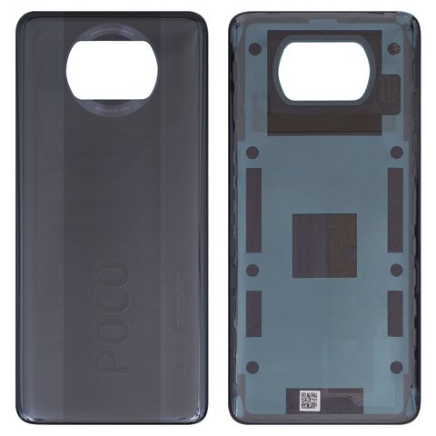 Задня панель корпуса для Xiaomi Poco X3 Pro, чорна, phantom Black, M2102J20SG, M2102J20SI