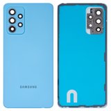Задня панель корпуса для Samsung A526 Galaxy A52 5G, синя, із склом камери