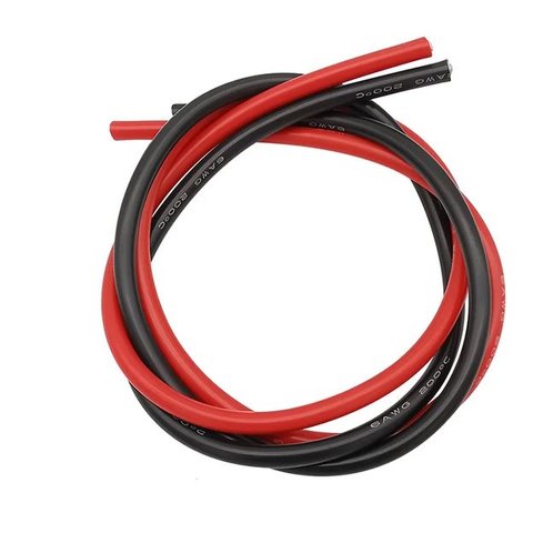 Провод в силиконовой изоляции 6AWG, 13,3 мм², 1 м, красный