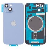 Задня панель корпуса для iPhone 14, синя, із склом камери, Original (PRC), small hole