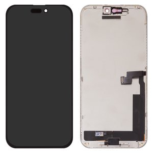 Дисплей для iPhone 16 Pro Max, черный, с рамкой, High Copy, без ошибки, OLED , ZY OLED OEM soft, 120Hz, diagnosable