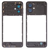 Средняя часть корпуса для Motorola Moto G64, синяя, со стеклом камеры