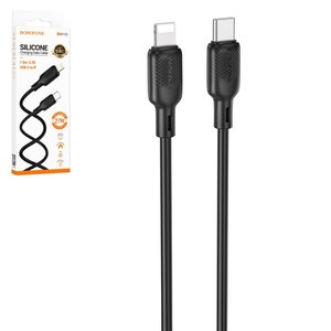 USB кабель Borofone BX113, USB тип C, Lightning, 100 см, 27 Вт, чорний, #6941991115370