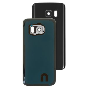 Panel trasero de carcasa puede usarse con Samsung G930 Galaxy S7, negra, con vidrio de cámara