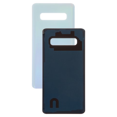 Panel trasero de carcasa puede usarse con Samsung G975 Galaxy S10 Plus, blanco, azul claro, prism white