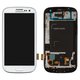 Дисплей для Samsung I9300i Galaxy S3 Duos, I9301 Galaxy S3 Neo, белый, с рамкой, Оригинал (переклеено стекло)