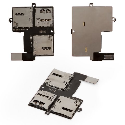 Коннектор SIM карты для HTC Desire 600 Dual sim, на две SIM карты, со шлейфом, с коннектором карты памяти