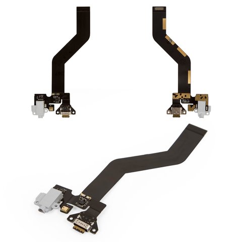 Cable flex puede usarse con Meizu Pro 6, del conector de carga, blanco, con componentes