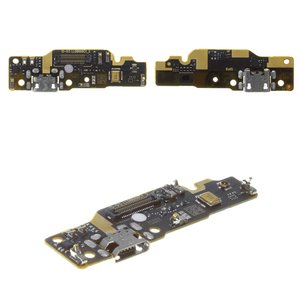Flat Cable compatible with Xiaomi Redmi Note 6 Pro, charge connector, with microphone, with components, Original PRC , charging board, M1806E7TG, M1806E7TH, M1806E7TI 