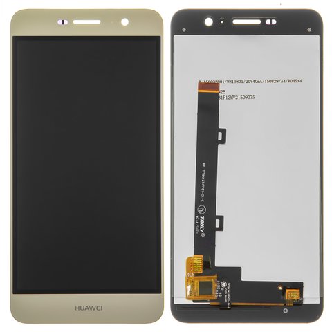 LCD compatible with Huawei Y6 Pro, golden, Logo Huawei, without frame, High Copy, TIT AL00 TIT U02 