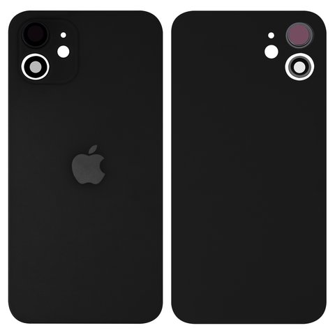 Panel trasero de carcasa puede usarse con iPhone 12, negra, con vidrio de cámara, small hole