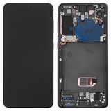 Дисплей для Samsung G991 Galaxy S21 5G, серый, с рамкой, Original (PRC), phantom gray