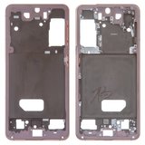 Parte media de carcasa puede usarse con Samsung G991 Galaxy S21 5G, rosada, marco para fijar pantalla, phantom Pink, phantom violet