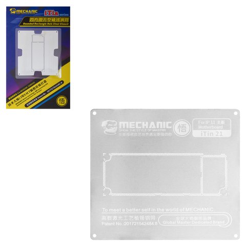 BGA Stencil Mechanic iTin 21 compatible with Apple iPhone 11, for motherboards repairing 