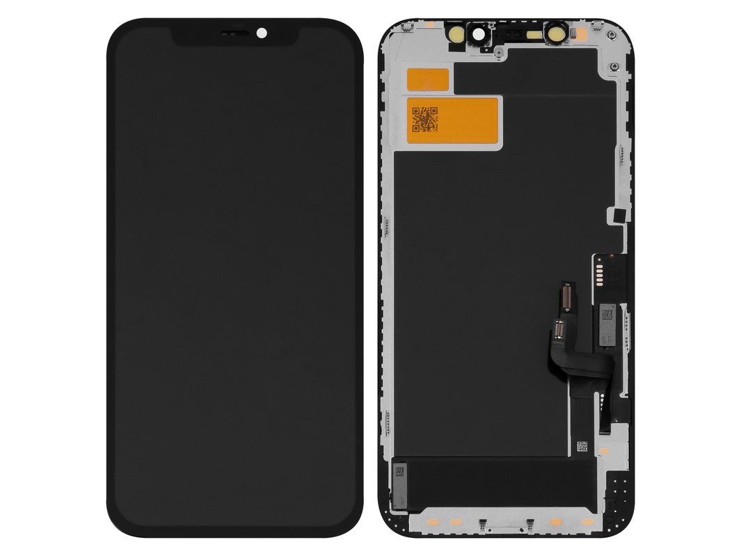 LCD compatible with Apple iPhone 12, iPhone 12 Pro, (black, with