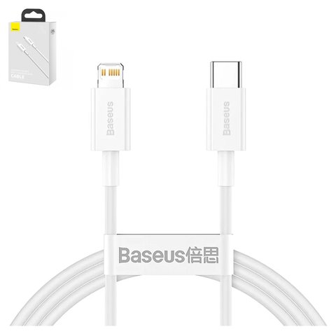 USB Cable Baseus Superior, USB type C, Lightning, 25 cm, 20 W, white  #CATLYS 02
