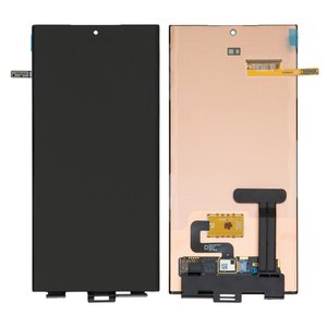 LCD compatible with Samsung S918 Galaxy S23 Ultra, black, without frame, original change glass 