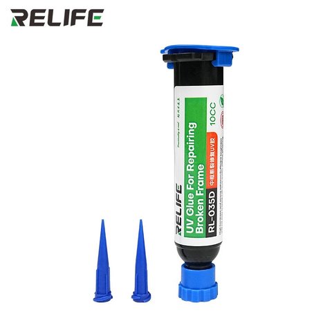 Glue RELIFE RL 035D, transparent, UV, to repair cracks, for display frames, 10 ml 