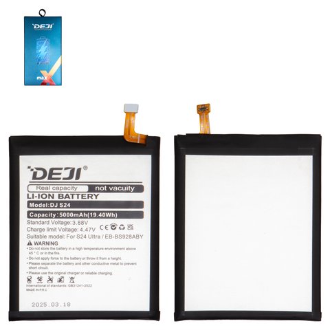 Battery Deji EB BS928ABY compatible with Samsung S928 Galaxy S24 Ultra, Li ion, 3.88 V, 5000 mAh 