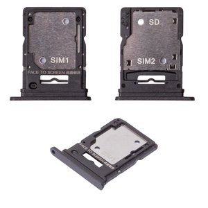 SIM Card Holder compatible with Xiaomi Poco M7 Pro 5G , Redmi Note 14 5G, black, midnight black 