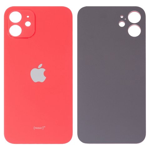 Housing Back Cover compatible with iPhone 12, red, no need to remove the camera glass, Original PRC , big hole 