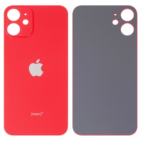 Housing Back Cover compatible with iPhone 12 mini, red, no need to remove the camera glass, Original PRC , big hole 