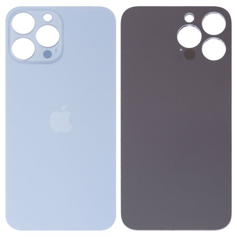Housing Back Cover compatible with iPhone 13 Pro Max, blue, no need to remove the camera glass, Original PRC , sierra Blue, big hole 