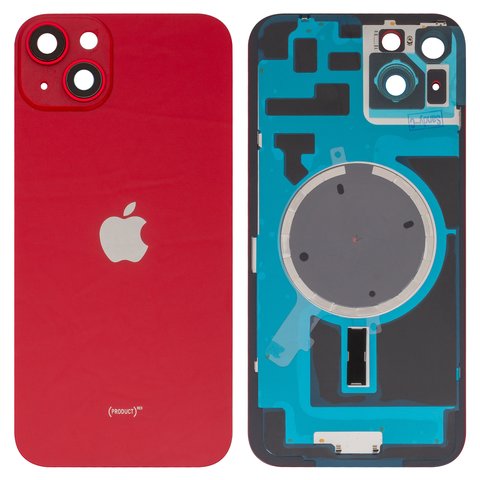 Housing Back Cover compatible with iPhone 14 Plus, red, with camera lens, HC, red 