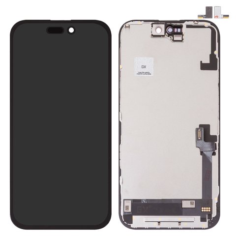 Дисплей для iPhone 16, черный, с рамкой, HC, без микросхемы, AMOLED , GX OEM soft