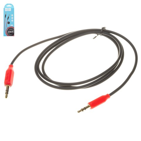 AUX кабель Hoco UPA11, с TRS 3,5 мм на TRS 3,5 мм, 100 см, черный, силиконовый