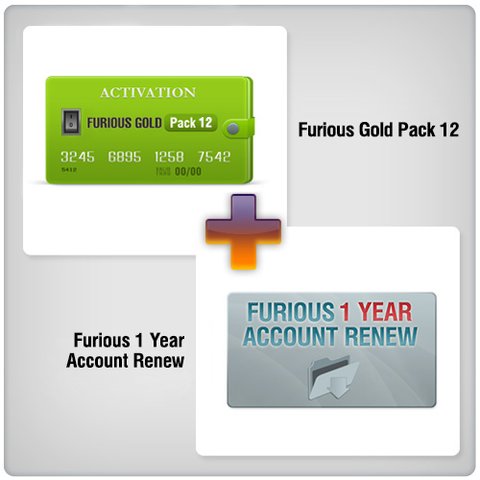Furious 1 Year Account Renew + Furious Gold Pack 12