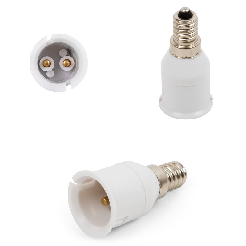 Цокольный переходник (c E14 на B22, белый) - GsmServer