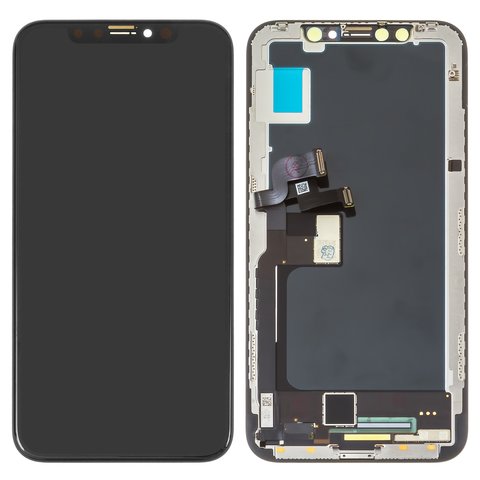 LCD compatible with Apple iPhone X, black, with frame, Original PRC , PRC, NEW 