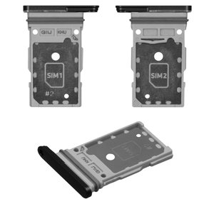 SIM Card Holder compatible with Samsung G990B Galaxy S21 FE 5G, gray, graphite 