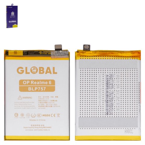 Battery Mechanic BLP757 compatible with Realme 6, 6 Pro, 6s, Li Polymer, 3.87 V, 4210 mAh