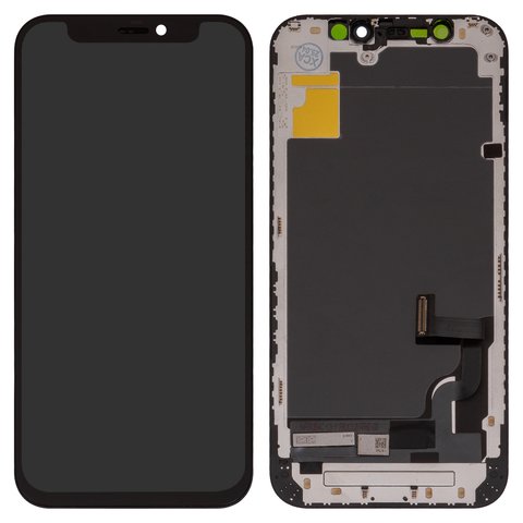 LCD compatible with iPhone 12 mini, black, with frame, AAA, TFT , ZY, LTPS FHD 