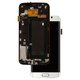 Pantalla LCD puede usarse con Samsung G925F Galaxy S6 EDGE, blanco, con marco, original (vidrio reemplazado)