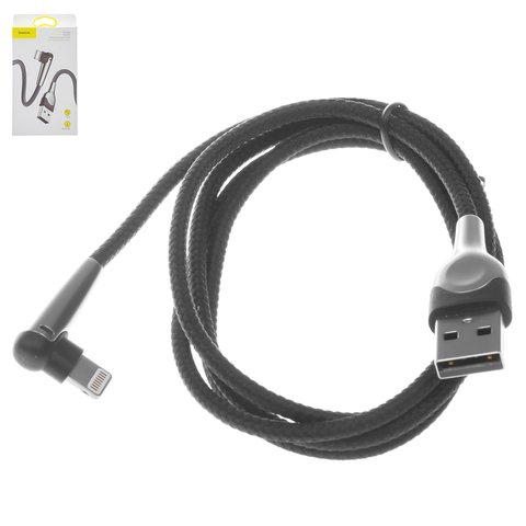 Cable de carga Baseus MVP Elbow, USB tipo A, Lightning, 100 cm, 2.4 A, negro, #CALMVP D01
