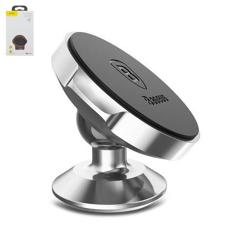 Sujetador para coche Baseus, plateado, magnético, base pegante, #SUER B0S