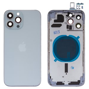 Carcasa puede usarse con iPhone 13 Pro Max, plateado,  con sujetador de tarjeta SIM, con botones laterales, HC, silver