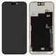 Pantalla LCD puede usarse con iPhone 15 Pro Max, negro, con marco, HC, sin microchip, (OLED), GX OEM hard