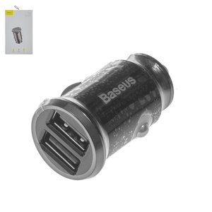 Автомобільний зарядний пристрій Baseus C8 K, чорне, 15 Вт, 2 порта, 12 24 B, #CCALL ML01