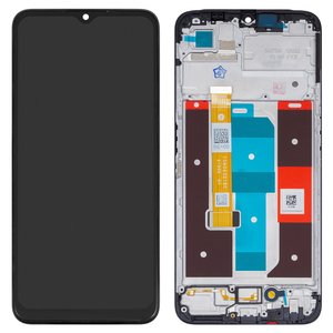 Дисплей для Realme C35, чорний, з рамкою, High Copy, RMX3511, 1540432190