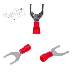 Наконечник SV1.25 8, 8 мм, вилковий, ізольований, червоний, 10 шт., 0,5 1,5 мм²