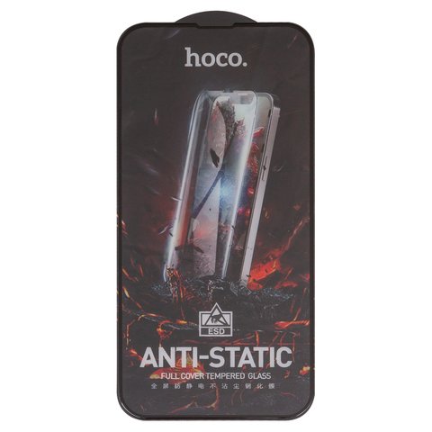 Захисне скло Hoco G10 для Apple iPhone 13, iPhone 13 Pro, iPhone 14, Full Glue, Anti Static, без упаковки , чорний, шар клею нанесений по всій поверхні