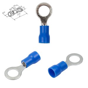 Наконечник RV 2,0 6, 6 мм, кільцевий, ізольований, синій, 10 шт., 1,5 2,5 мм²